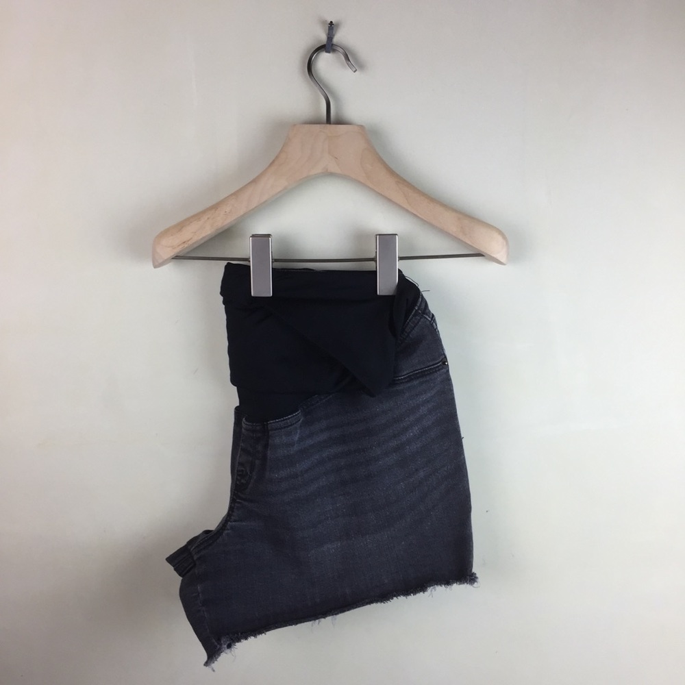 Black Denim Maternity Shorts and Maternity Tank